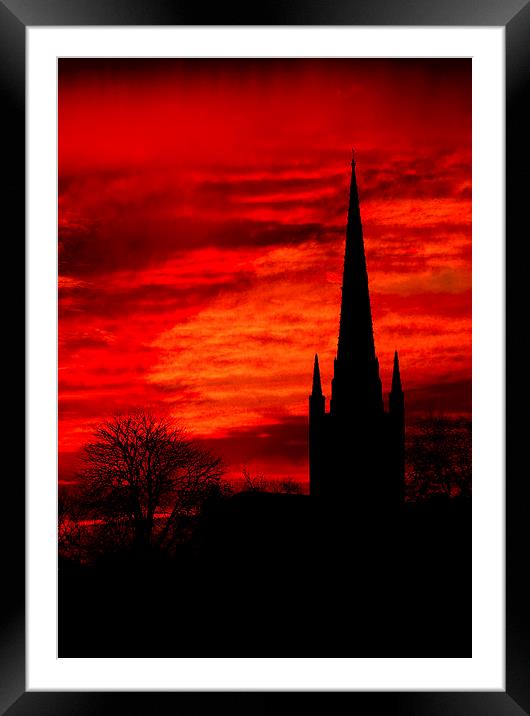 Norwich Cathedral Sunset Framed Mounted Print by Darren Burroughs
