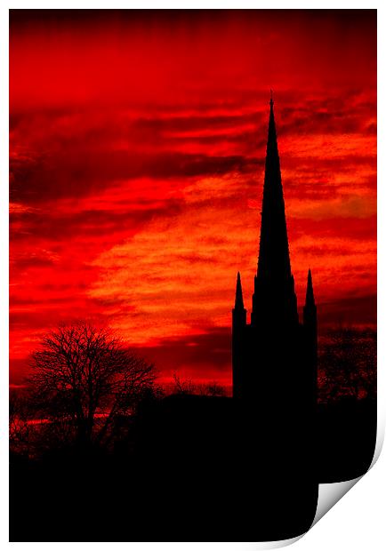 Norwich Cathedral Sunset Print by Darren Burroughs