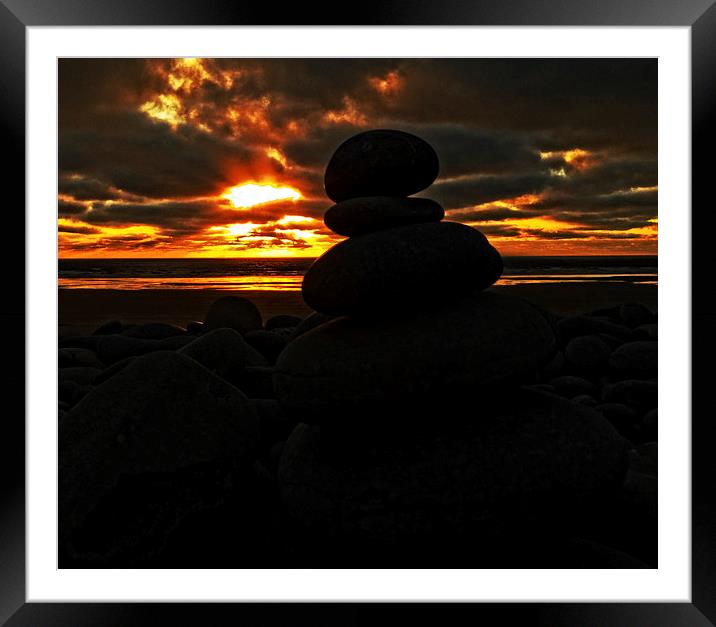 Pebble tower #3 Framed Mounted Print by Pete Moyes