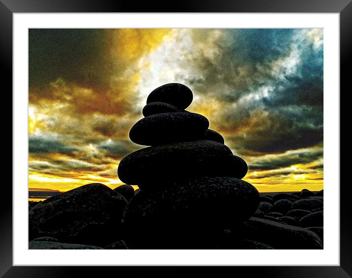 Pebble tower #4 Framed Mounted Print by Pete Moyes