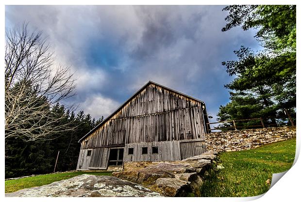 The Barn Falling Waters Print by Lou Divers