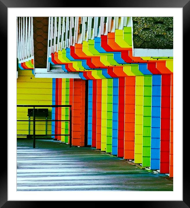 Beach huts Framed Mounted Print by Dave Gould