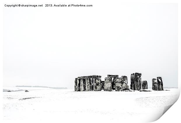 Stonehenge in Snow Print by Sharpimage NET