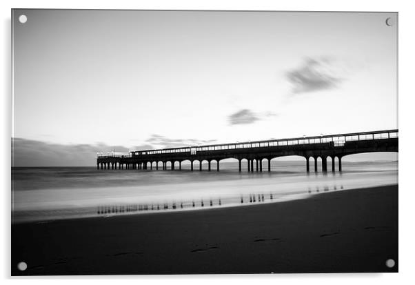 Boscombe pier in black and white Acrylic by Kelvin Futcher 2D Photography