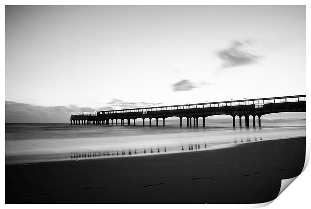 Boscombe pier in black and white Print by Kelvin Futcher 2D Photography