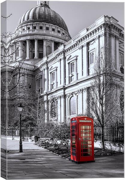 Red Phone Box at St Pauls Canvas Print by Philip Pound