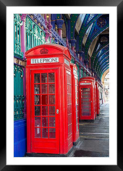 Red Telephone Boxes Framed Mounted Print by Philip Pound