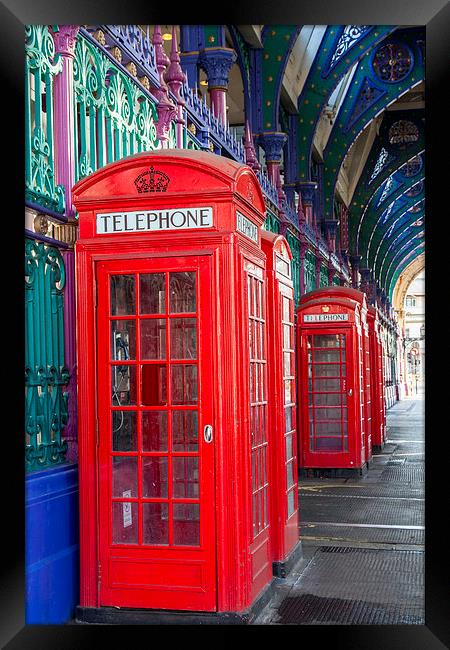 Red Telephone Boxes Framed Print by Philip Pound