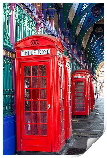 Red Telephone Boxes Print by Philip Pound