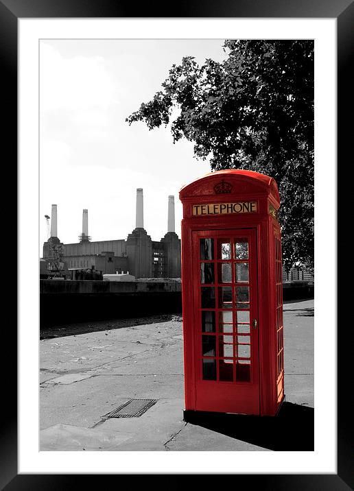 Red Phone Box in Chelsea Framed Mounted Print by Philip Pound