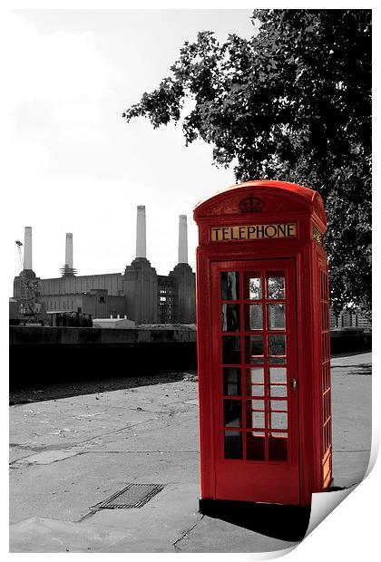 Red Phone Box in Chelsea Print by Philip Pound