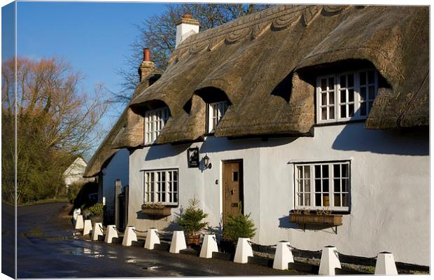 English Thatched Cottage Canvas Print by Philip Pound