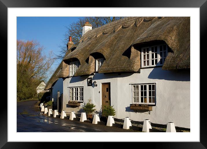 English Thatched Cottage Framed Mounted Print by Philip Pound