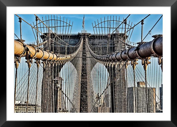 Brooklyn Bridge 3 Framed Mounted Print by Steve Purnell