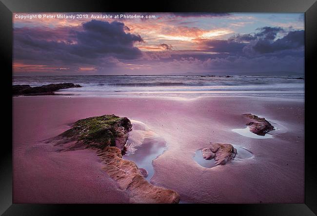 Sunset seascape ! Framed Print by Peter Mclardy