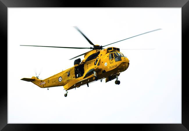 RAF Sea King Helicopter Rescue Framed Print by Greg Marshall