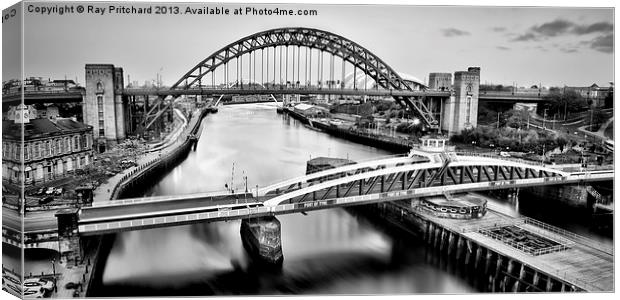 Tyne and Swing Bridges Canvas Print by Ray Pritchard
