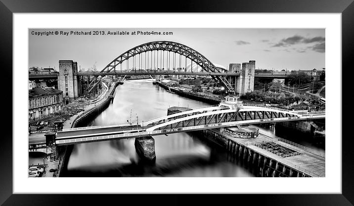 Tyne and Swing Bridges Framed Mounted Print by Ray Pritchard