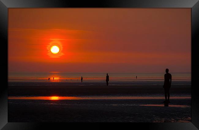 Sunset on Crosby Beach Framed Print by Andy McGarry