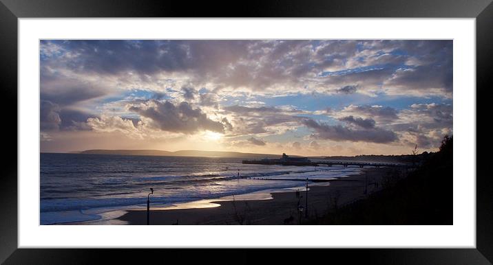 Sundown over a Windswept Pier Framed Mounted Print by Kelvin Futcher 2D Photography