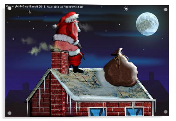 Santa Clause Is Comin Acrylic by Gary Barratt