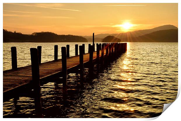 On Golden Pond - Coniston Print by Gary Kenyon