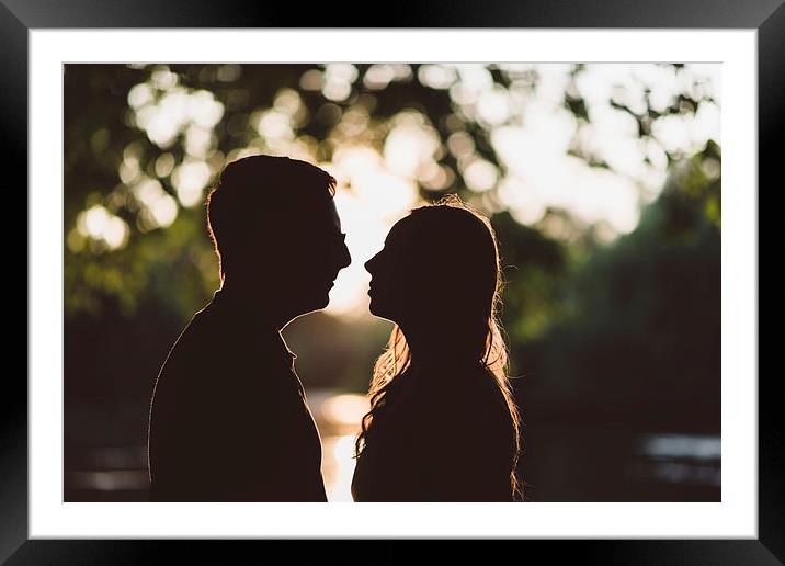 Silhouette of Love Framed Mounted Print by Rhys Parker