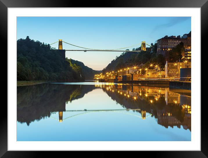 Clifton Suspension Bridge reflections, Bristol Framed Mounted Print by Daugirdas Racys
