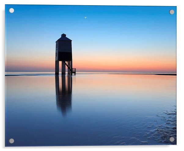 Burnham-On-Sea lighthouse, Somerset, UK, evening Acrylic by Daugirdas Racys