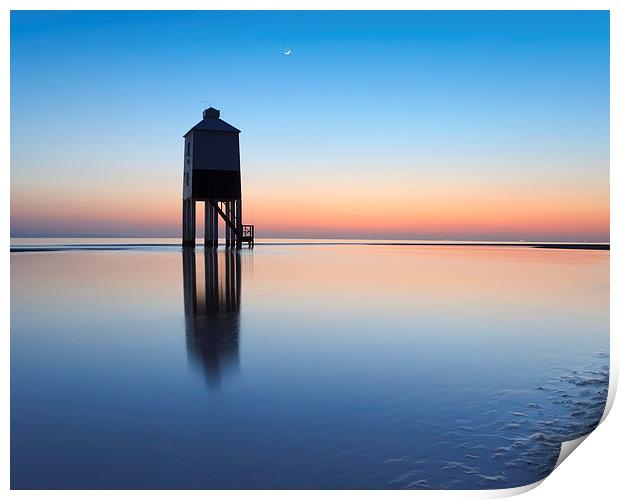 Burnham-On-Sea lighthouse, Somerset, UK, evening Print by Daugirdas Racys