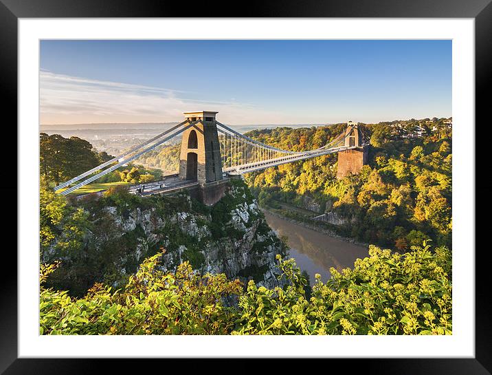 Clifton bridge, Bristol, UK, morning Framed Mounted Print by Daugirdas Racys