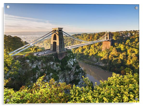Clifton bridge, Bristol, UK, morning Acrylic by Daugirdas Racys