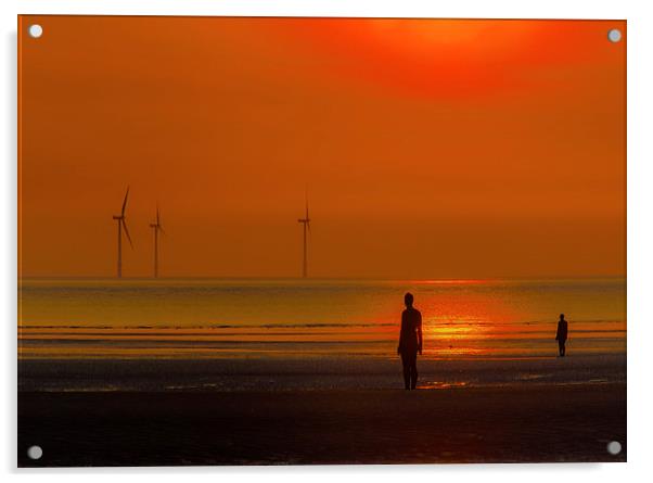 Sunset on Crosby Beach Acrylic by Andy McGarry