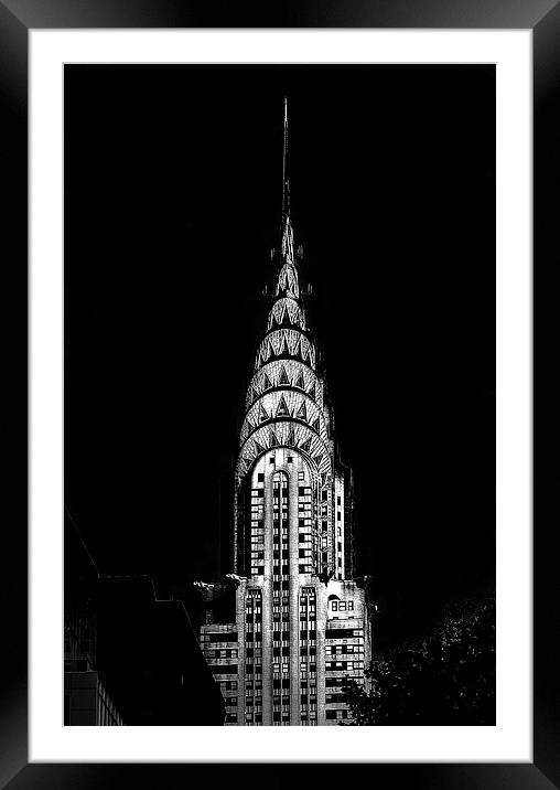 Chryler Building mono Framed Mounted Print by Jed Pearson