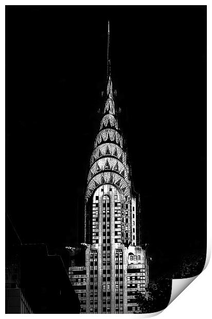 Chryler Building mono Print by Jed Pearson