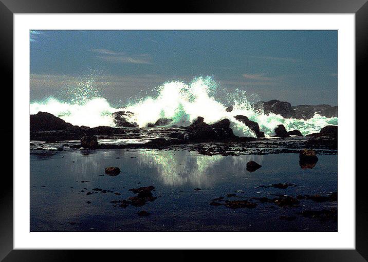 Waves Crashing on Rocks Framed Mounted Print by james balzano, jr.