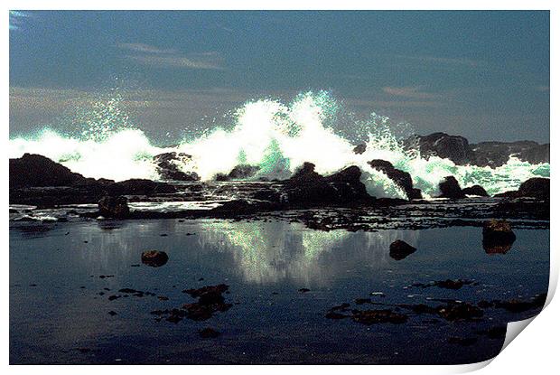 Waves Crashing on Rocks Print by james balzano, jr.