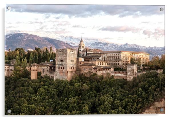 Alhambra Palace in Granada Spain Acrylic by Philip Pound