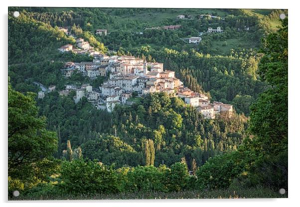 Preci Village in Umbria Italy Acrylic by Philip Pound