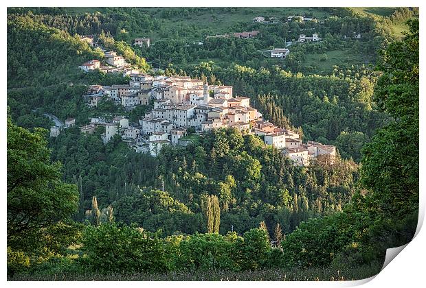 Preci Village in Umbria Italy Print by Philip Pound