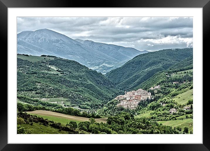 Italian Village Mountain Landscape Framed Mounted Print by Philip Pound