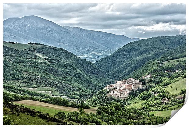 Italian Village Mountain Landscape Print by Philip Pound