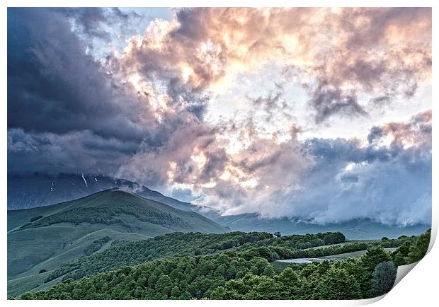Storm Brewing in Umbria Italy Print by Philip Pound