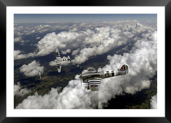 Hawker Typhoons diving Framed Mounted Print by Gary Eason