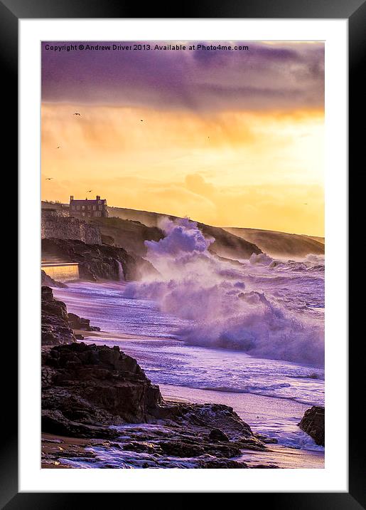 Porthleven seafront Framed Mounted Print by Andrew Driver