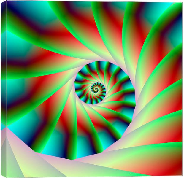 Green Red and Blue Spiral Steps Canvas Print by Colin Forrest