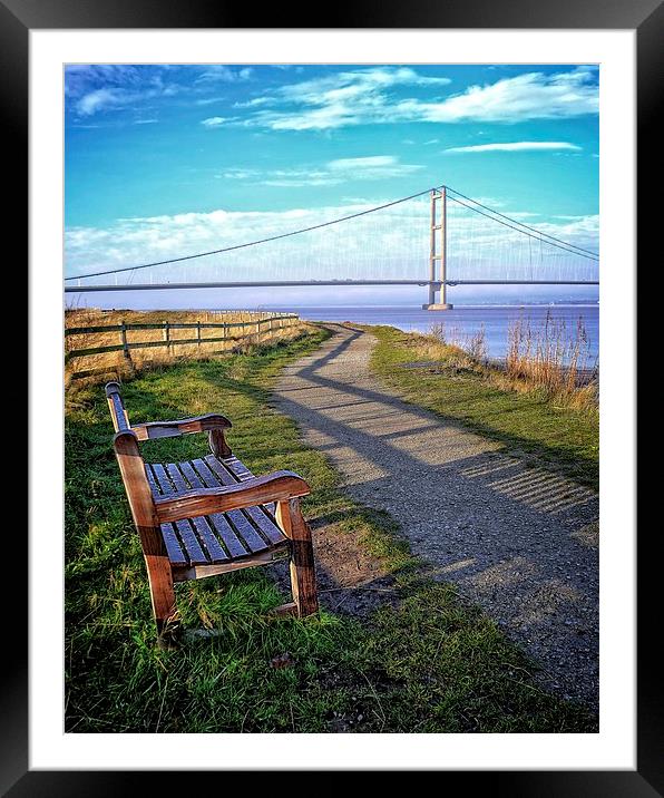 Magnificent Views  of Barton  upon Humber Bridge Framed Mounted Print by P D