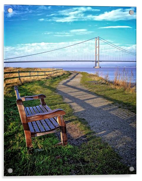 Magnificent Views  of Barton  upon Humber Bridge Acrylic by P D