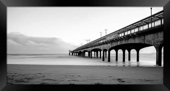 Boscombe pier in black and white Framed Print by Kelvin Futcher 2D Photography