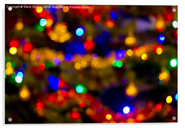 Christmas tree Bokeh Acrylic by Steve Hughes